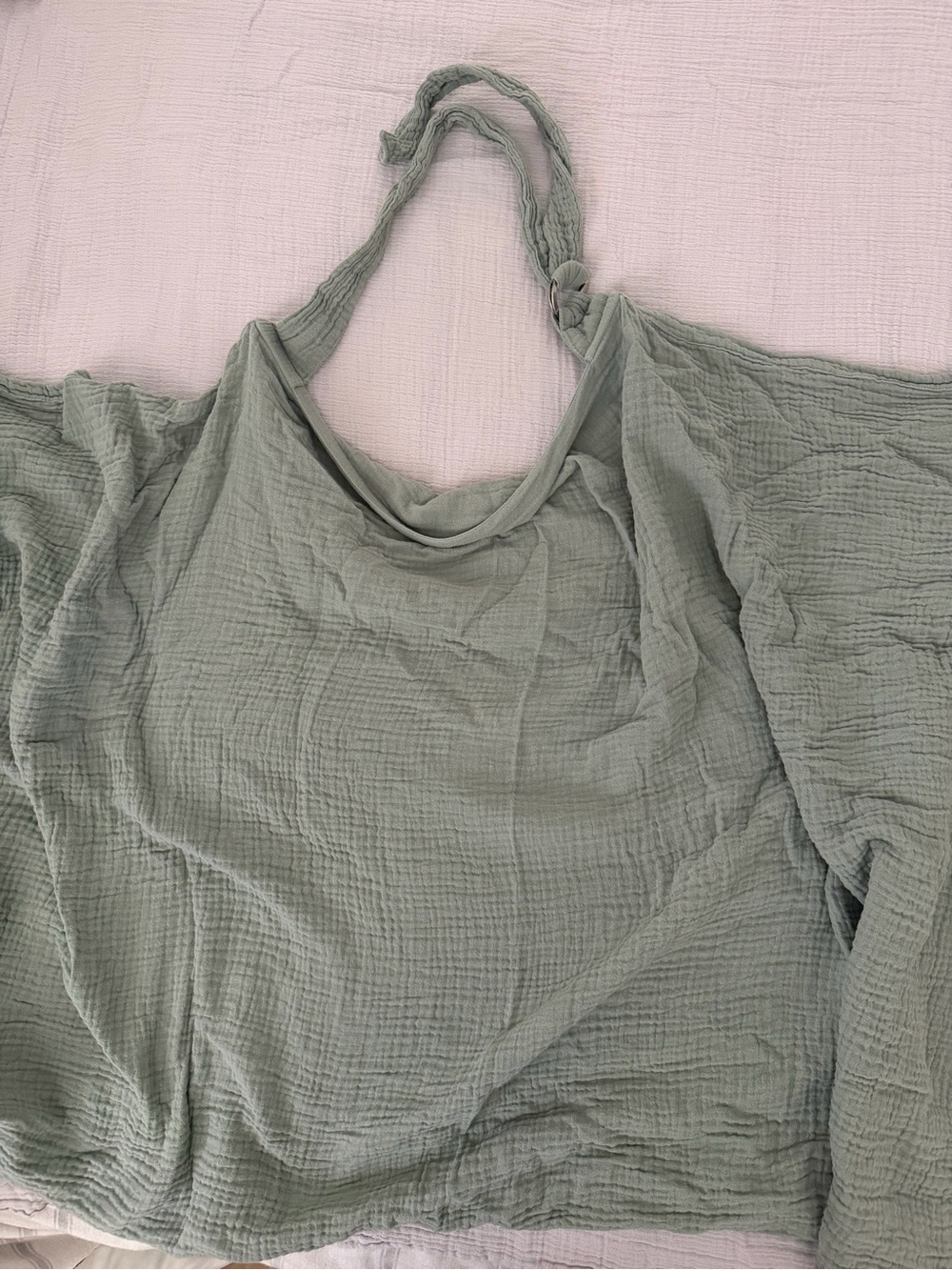 Nursing Cover - sage green, muslin